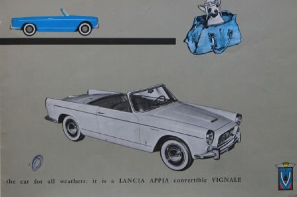 Lancia Appia Coupe Cabriolet Serie 2 Modellprogramm 1958 Automobilprospekt + Foto (6893)